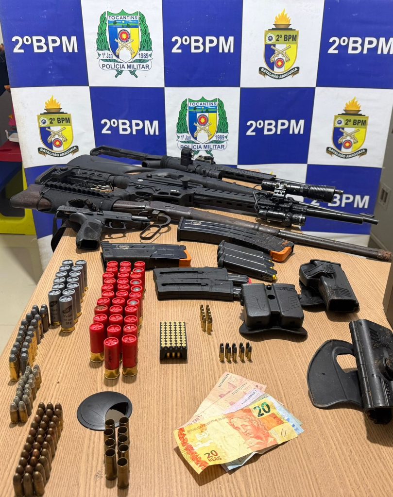 Em Araguaína a Polícia Militar recupera Armas e veículo roubado em Marabá/PA